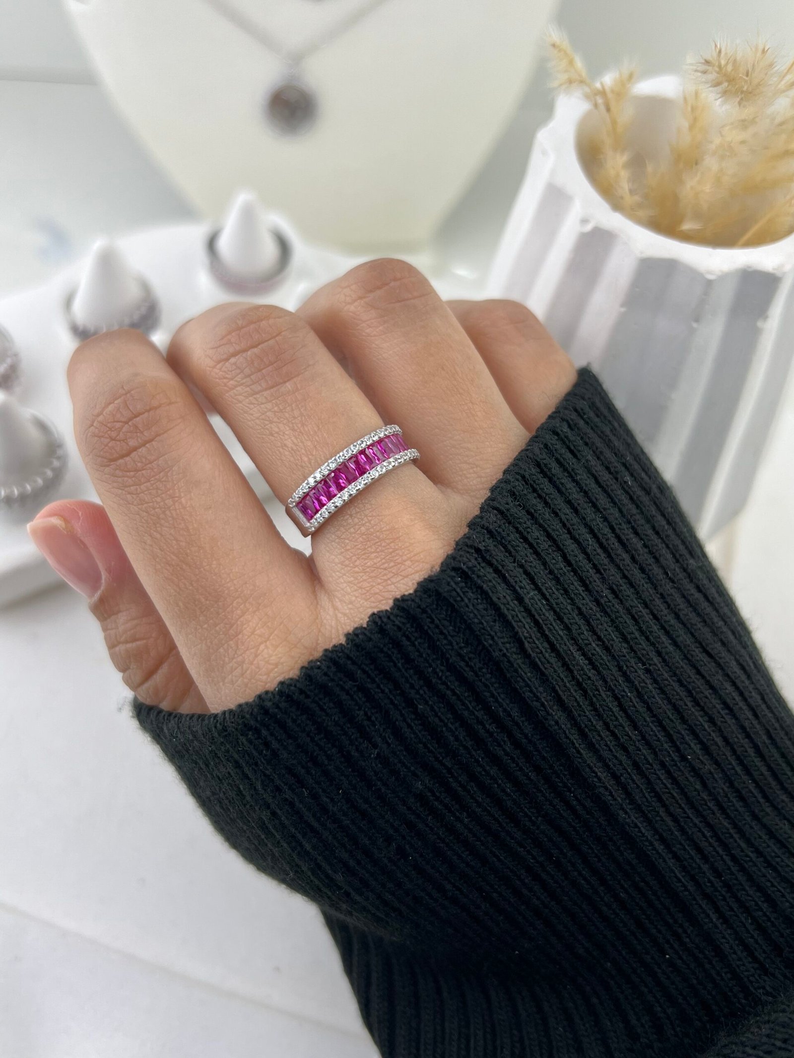 Bague Lilia (Fuchsia) – Image 2